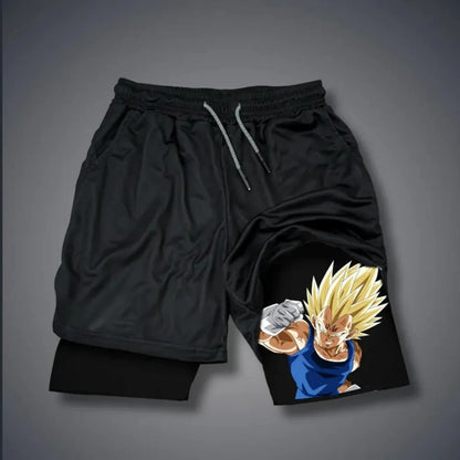 New Dragon Ball GOKU Majin Buu Anime Peripheral Printed Double-layer Shorts Summer Men's and Women's Fashion Sports Shorts