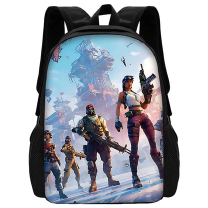 Mochila Escolar Infantil Hot Game com Lancheiras, Design-F-FortniteS, Estojos para Lápis, Mochilas Escolares para Rapazes e Raparigas, Melhor Presente