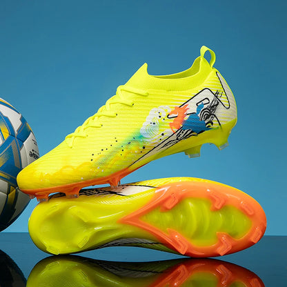 Nouvelles chaussures de football pour hommes, ultralégères, crampons longs FG, chaussures d'entraînement, chaussures de football antidérapantes pour l'extérieur, livraison directe