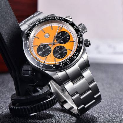 Мъжки часовник RollsTimi – луксозен кварцов хронограф, сапфирно стъкло с антирефлекторно покритие, водоустойчив, със светещ циферблат – идея за подарък за мъж