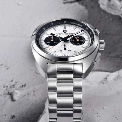 PAGANI DESIGN 2025 New Panda Dial Men Watches Luxury Quartz Watch For Men Japan VK63 Sport Chronograph Sapphire glass Wristwatch