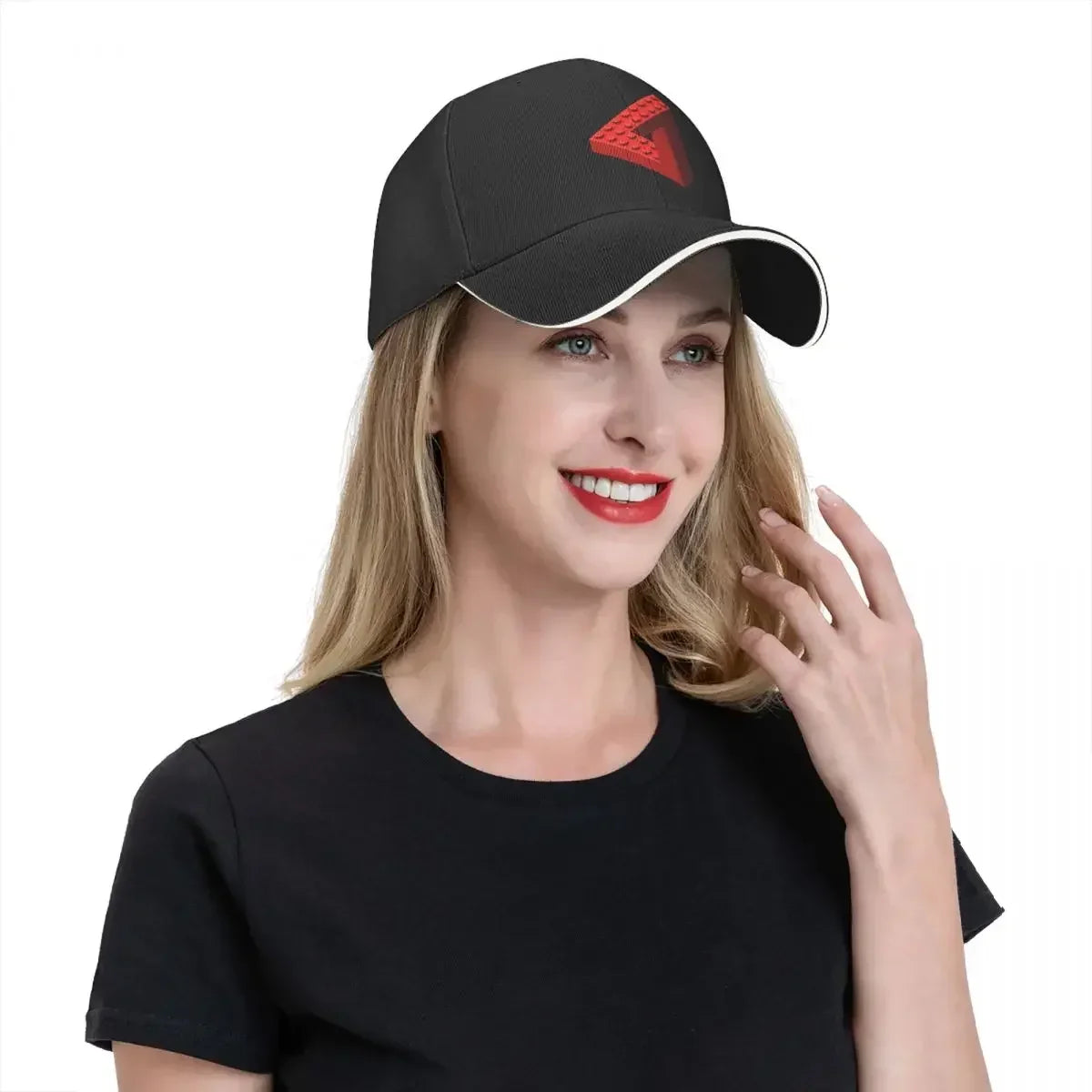 New Escher Toy Bricks - Red Cap Fashion Casual Baseball Caps Adjustable Hat Summer Unisex Baseball Hats Customizable Polychromat