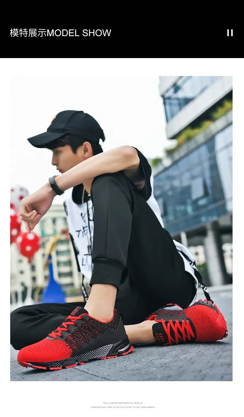 2025 Thick Soled Sports Shoes Youth Mesh Breathable Running Shoes Trend Spring Summer Korean Large Black and White Shoes walk