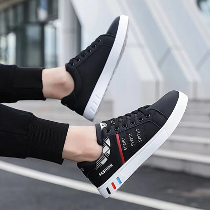 Zapatillas de skate de caña baja para hombre: transpirables, con cordones y suela de PVC
