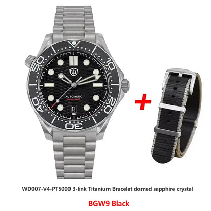 Watchdives WD007 V4 Titanium NTTD Dive Watch PT5000 Automatic Movement Sapphire Super Luminous Domed Crystal 42mm Men Watches
