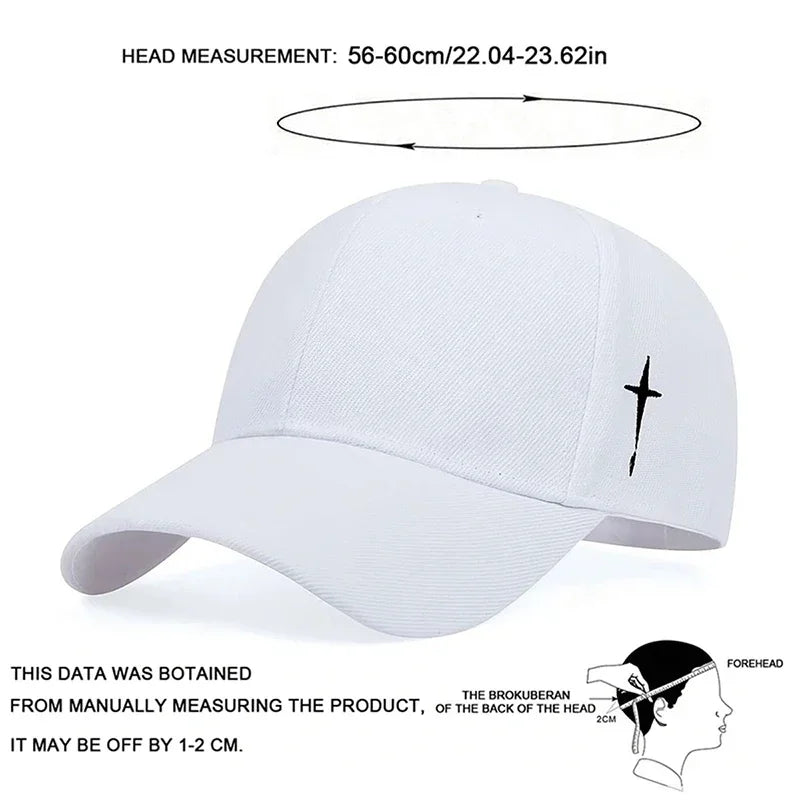 Unisex Cross Embroidery Snapback Baseball Caps Spring and Autumn Outdoor Adjustable Casual Hats Sunscreen Hat