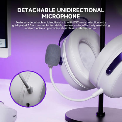 Auriculares gaming AKKO Verge S9 con micrófono – Driver de 53mm, Bluetooth 5.3 inalámbrico de cuatro modos, sonido envolvente 7.1, auriculares gaming profesionales para FPS