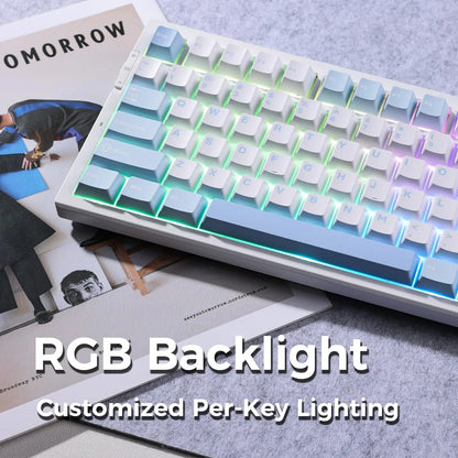 Tastiera meccanica wireless MCHOSE G75 Pro, layout 75%, montaggio gasket, 5 strati di smorzamento, retroilluminazione RGB, tri-mode, hot-swappable