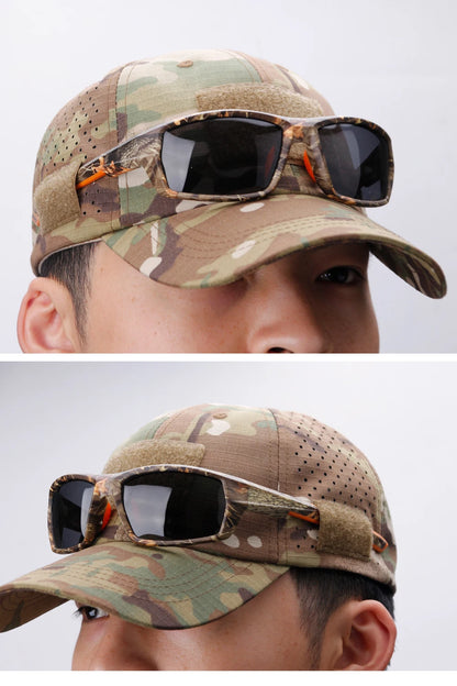 Breathable Camouflage Baseball Cap UV Sun Protection Hat for Outdoor Sports Fishing Camping Hiking Hunting