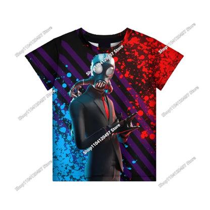 T-shirts Fortnite Anime para Menina, T-shirt Branca para Rapaz, T-shirts Cartoon para Bebé, Camisolas de Verão com Estampado Fofo, Tops de Disfarce