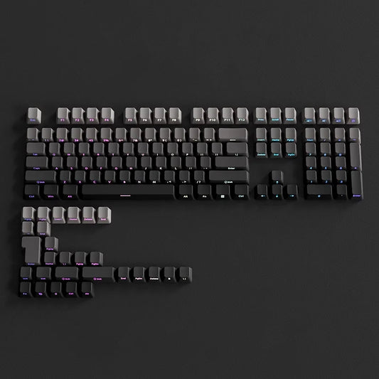 OEM Profile Gradient Side Printed Shine Through Keycaps PBT Double Shot Keycap For Mechanical Gamer Keyboard Black Gray Key Caps