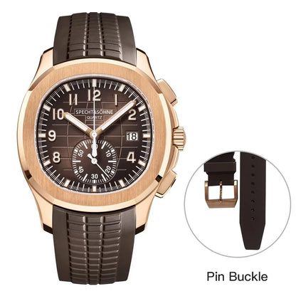 2026 New Specht&Sohne Men's Watches Quartz Watch Top Brand Luxury Chronograph Sport Rubber Luminous 5Bar Waterproof Reloj Hombre
