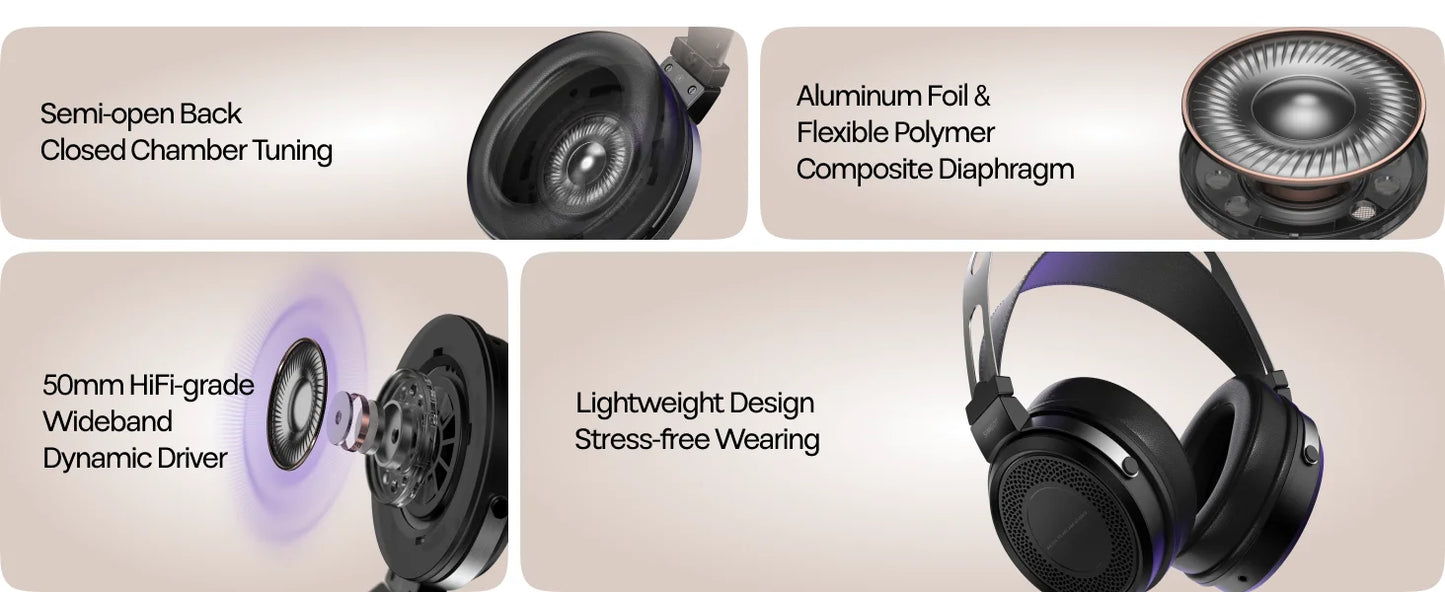 SIMGOT EP5 Auriculares con cable de alto rendimiento con transductor dinámico de 50mm – Headset gaming HiFi, baja impedancia, alta sensibilidad, sonido envolvente 7.1