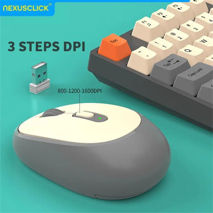 NexusClick Wireless Gaming Office Keyboard&Mouse Set Smart Power Saving Full Size 104 Keys 1600DPI Adjustable USB for Laptop PC