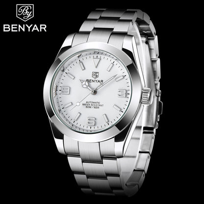 BENYAR 2025 Nuevo reloj mecánico automático para hombre, estilo business deportivo de lujo, relojes para hombre, resistente al agua 50M, Relogios Masculino