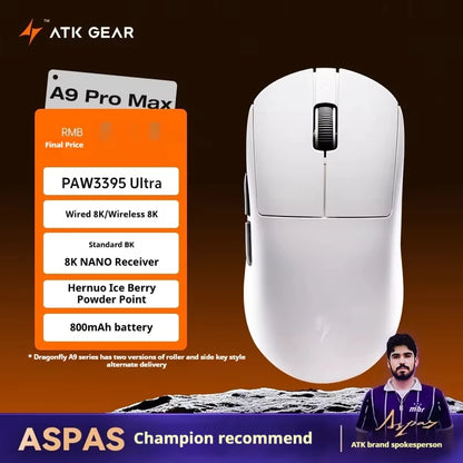 Безжична геймърска мишка ATK A9 Plus A9/A9 SE/A9 Pro Tri Mode 8K, лека A9 Ultimate E-sports, PC подарък, персонализирана