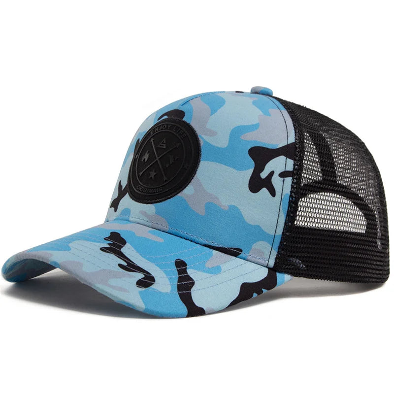 Summer Mesh Baseball Cap Women Men ENJOY LIFE Letter Patch Snapback Hat Casual Breathable Unisex Street Hip Hop Trucker Caps