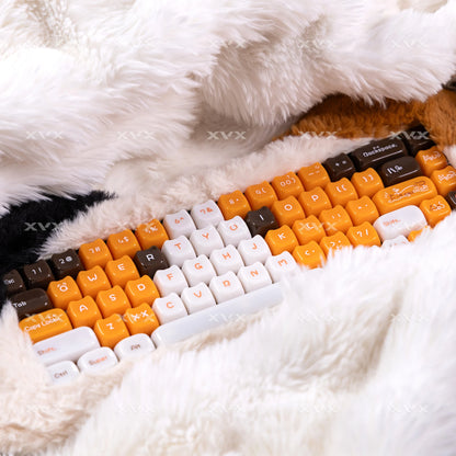 Keycaps XVX 148 Teclas Tema Gato Perfil MAO Keycap Coreana Brilhante e Fofa para Teclado 61 64 68 78 87 96 98 104 108