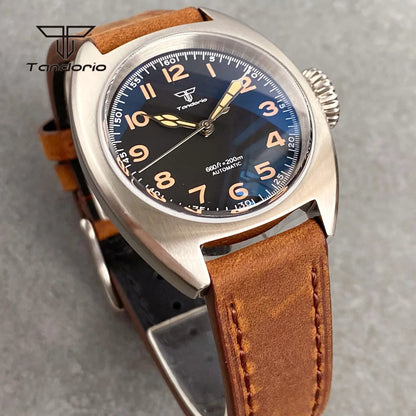 Tandorio 36mm Dive Military Automatic Miyota8215 Mechanical Watch for Men Domed Sapphire Unisex Wristwatch 20BAR Waterproof Lume