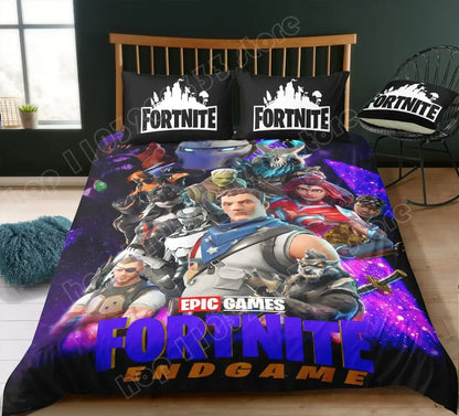 Fortnite Bedding Set Duvet Cover 3 Piece 3D Printed Bedroom Bedding Game Anime Cartoon Pillowcase Room Decoration Gifts