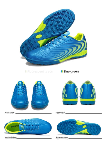 Baasploa Chaussures de football professionnelles pour homme, chaussures de sport d'entraînement antidérapantes pour l'extérieur, chaussures de football légères en cuir pour homme, Chuteira Campo