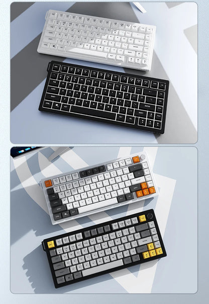 Tastiera AJAZZ AF82 Office a basso profilo RGB cablata/wireless gaming, layout 75% 82 tasti, batteria 4000mAh per Win/Mac