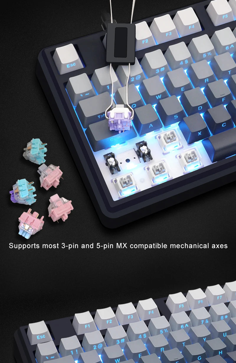 Tastiera meccanica wireless SKYLOONG GK104 Pro 100% personalizzata, switch low-noise hot-swap per PC gamer e accessori da ufficio