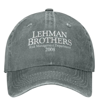 „Lehman Brothers“ rizikos valdymo beisbolo kepurė, banko bankrotas, „Trucker“ stiliaus kepurė, teniso ir riedlenčių „Snapback“ stiliaus kepurė, moteriškos beisbolo kepurės