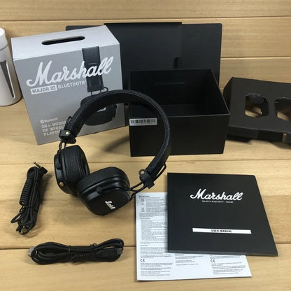 Marshall Major III Wireless Bluetooth Headphones – Deep Bass, Noise Cancelling, Foldable Over-Ear Headset with Microphone