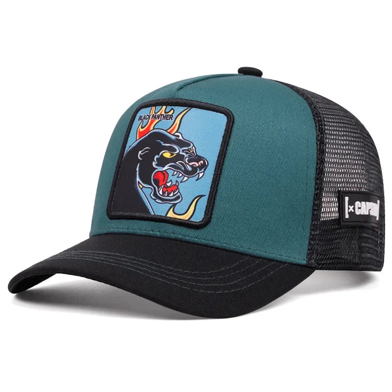 New High Quality Outdoor Sport Black Panther Baseball Cap Spring And Summer Embroidered Adjustable Unisex Hip Hop Dad Mesh Hat