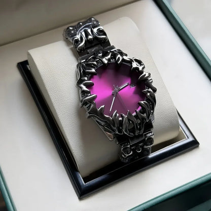 Fashion Y2K Antique Alabaster Quartz Watch Men Retro Black Strap Red Medieval Old Unique Creative Men Watches Luminous AAA Clock