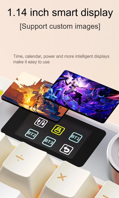 Teclado mecánico AULA F108 PRO personalizado con distribución 100%, retroiluminación RGB, Bluetooth inalámbrico, interruptores HiFi para gaming