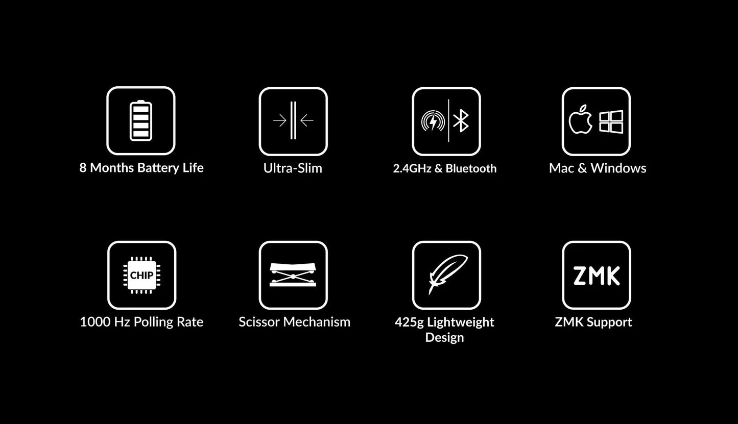Tastiera wireless ultra-sottile Keychron B6 Pro layout ISO, formato completo, portatile e leggera, con connessioni 2.4GHz e Bluetooth