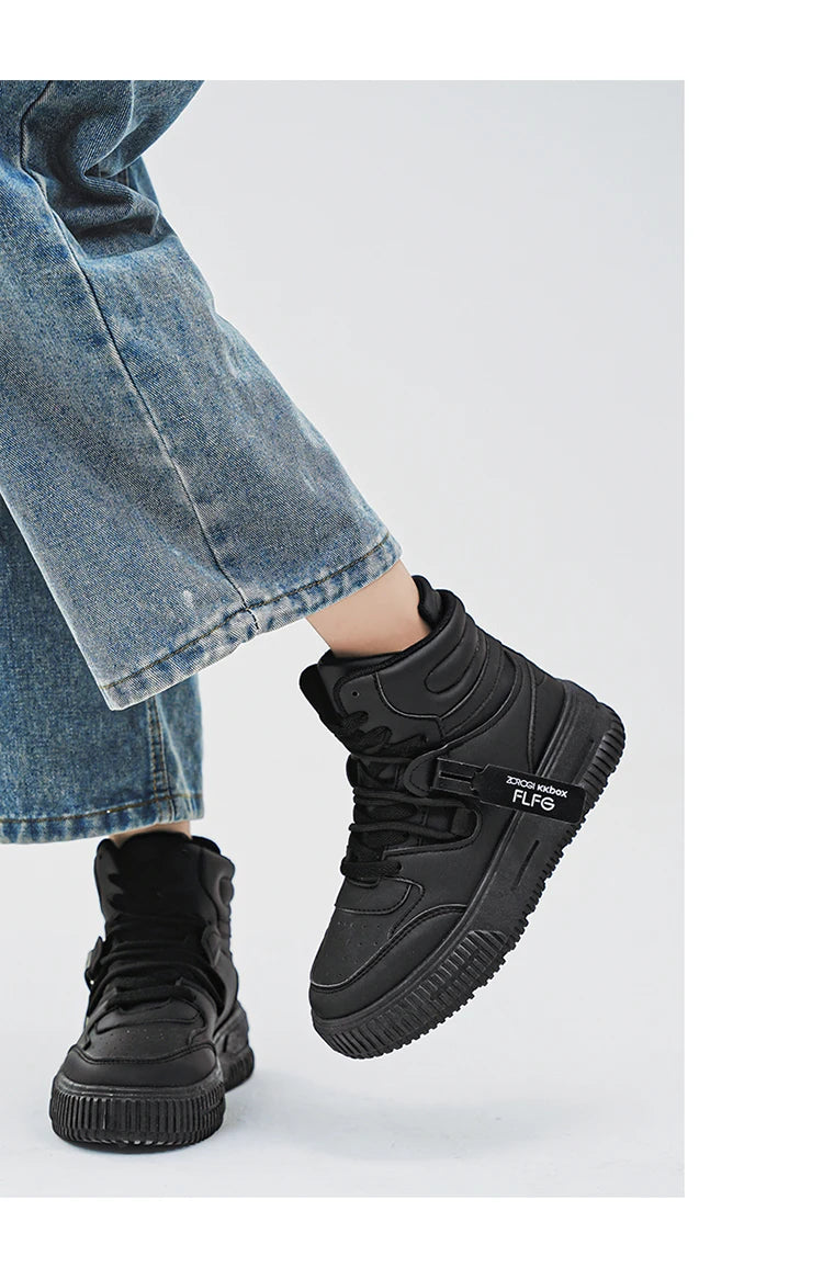 Baskets décontractées de mode, chaussures de skateboard montantes, bottines pour étudiants, hommes et femmes, tendance, résistantes à l'usure, bicolores, pour couples