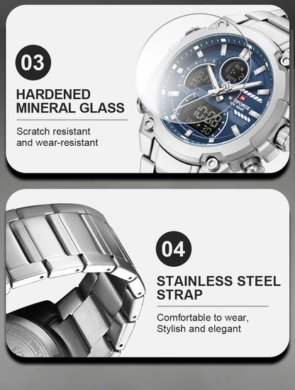 NAVIFORCE New 2026 Wristwatch For Men Bussiness Original Design Waterproof Digital Fashion Normal Watches Male Relogio Masculin