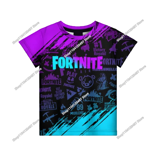 T-shirt Fortnite 2026 para rapaz, verão, anime, gaming, T-shirt para todos, camisola gira, T-shirt básica Battle Gamer, manga curta para homem