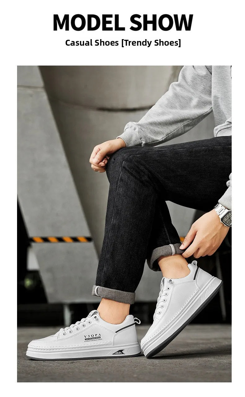 Men's Summer Fashionable Casual Driving Shoes Sporty Slip-On Loafers Versatile Comfortable Breathable Wear-Resistant Leather -..