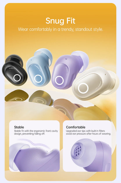 Baseus Bass BD1 Wireless Bluetooth 5.4 Earbuds – Mini Bean TWS Earphones, 35H Playtime, IP55 Waterproof Sports Headphones with Deep Bass & Low Latency