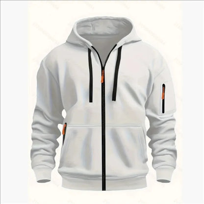 Produit gaming premium Fraquane Men's Sweatshirts with Zipper Pockets Thin Solid Color Half Tracksuit Casual Outdoor Hooded Tracksuit Long Sleeves Jacket Coats.