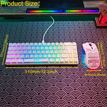 Set gaming portatile HXSJ 60% RGB con tastiera e mouse, tastiera a membrana cablata 68 tasti e mouse wireless leggero a 3 modalità per PC Mac