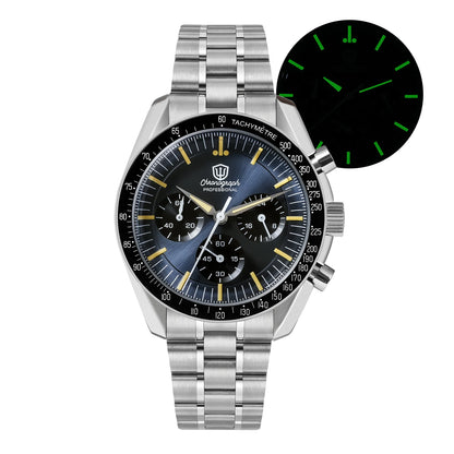 Watchdives WD1863 Watch VK63 Quartz Chronograph Movement Bubble Sapphire Crystal 100m Waterproof Luminous 39mm Vintage Watches