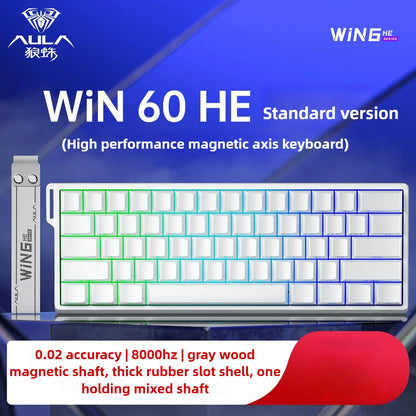 Teclado Aula Win60He com interruptores magnéticos, com fio, Win 60 HE mecânico para esports, gamer, teclados Win68 personalizados, presentes Win60 He