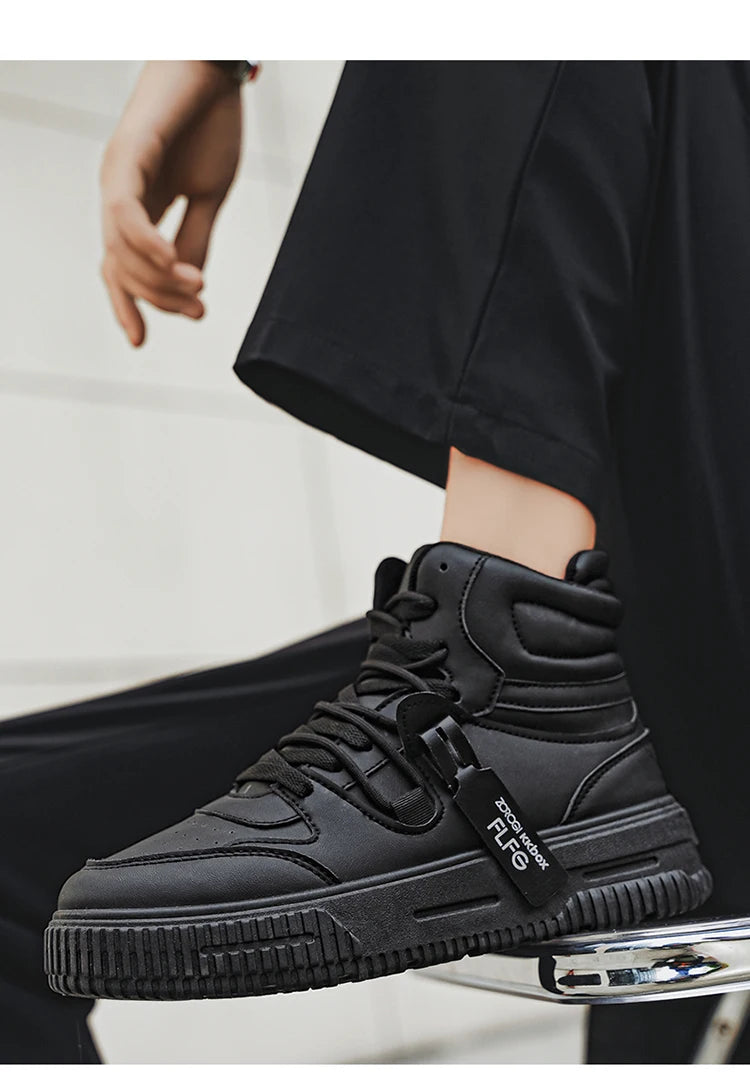 Baskets décontractées de mode, chaussures de skateboard montantes, bottines pour étudiants, hommes et femmes, tendance, résistantes à l'usure, bicolores, pour couples