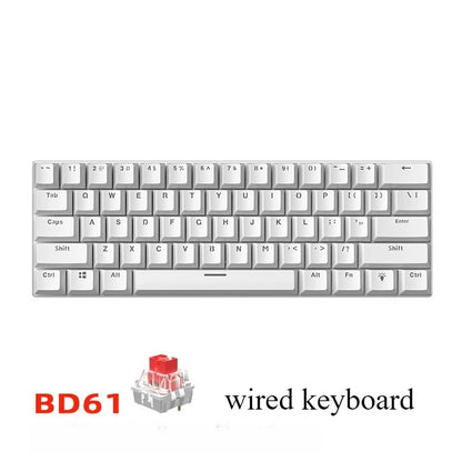 Tastiera meccanica 60% da gaming, tastiera gamer meccanica per PC, laptop e ufficio, mini keyboard con tasti bianchi