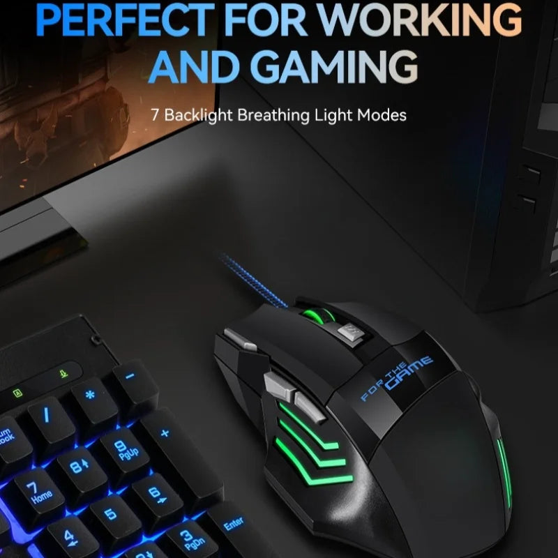 G6 USB -langallinen pelihiiri, 7 painiketta, vieritysrulla, säädettävä 5500DPI optinen ergonominen e-urheiluun tarkoitettu hiiri kannettavalle tietokoneelle, PC:lle ja Xiaomille