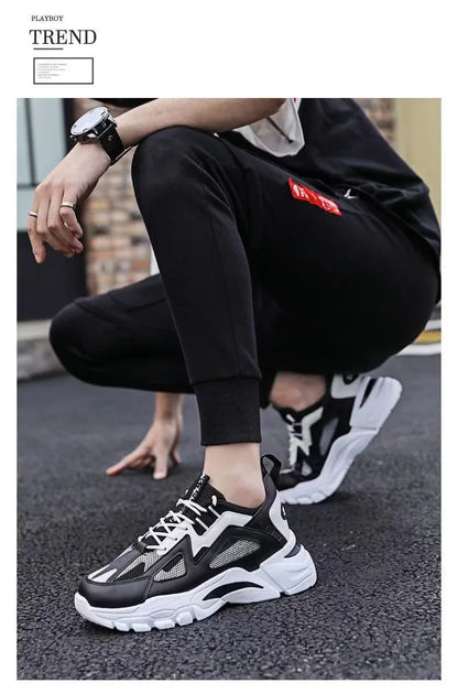 Spring New Style Breathable Thick Bottom Heightening Sports Dad Shoes Men Korean Version Trendy Casual Shoes Autumn Model