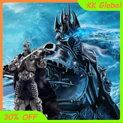 16 cm World of Warcraft-spilfigur: Lich King Arthas, dødsknægt, stående med Frostmourne – bordpynt til samling og festivalgaver