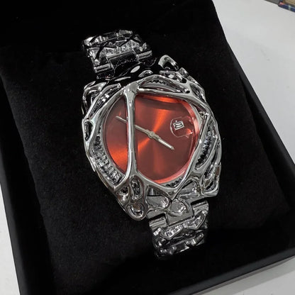 Fashion Y2K Antique Alabaster Quartz Watch Men Retro Black Strap Red Medieval Old Unique Creative Men Watches Luminous AAA Clock