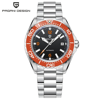 Pagani Design Top Brand New Men's Mechanical Watch Luxury Sapphire Stainless Steel 100m Waterproof Ceramic Bezel Automatic Watch
