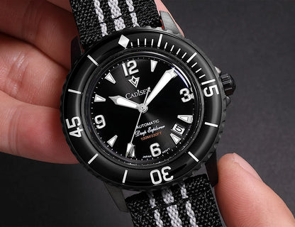 CADISEN Deep Explorer 2025 New Automatic Mechanical Watch Man Canvas Strap Wristwatch MIYOTA  Luxury Luminous Waterproof Watches
